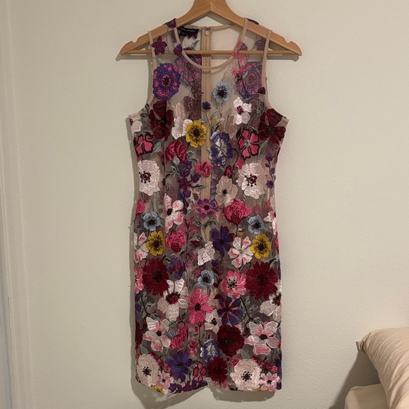 Boston Proper Embroidered Floral Midi Dress Size 2 - Picture 7 of 13